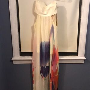 Long cream/floral dress